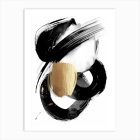 Abstract Black And Gold Painting 75 Art Print