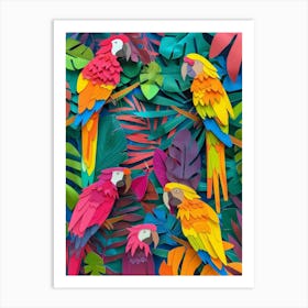 Paper Parrots Art Print