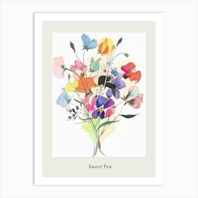 Sweet Pea 2 Collage Flower Bouquet Poster Art Print