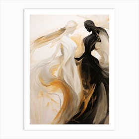 Two Women In Black And White Art Print