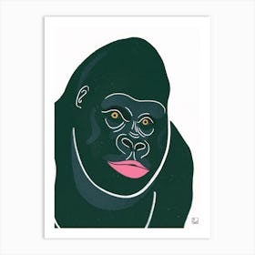 Gorilla With Green Fur Art Print