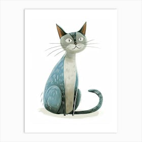 Colorpoint Shorthair Cat Clipart Illustration 1 Art Print