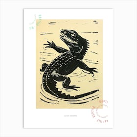 Lizard Swimming Bold Print Poster Art Print