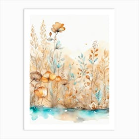 Watercolor Of Flowers Art Print