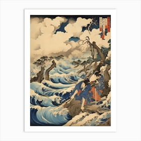 Rochishin Chopping Off The Head Of Nio Katsushika Hoku 0 Art Print