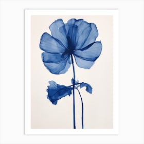 Blue Botanical Cyclamen 1 Art Print