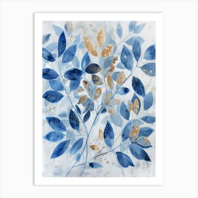 Blue Leaves 9 Art Print