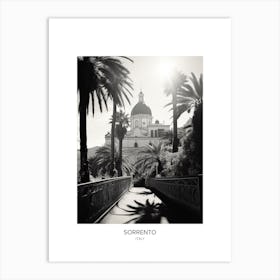 Poster Of Sorrento, Italy, Black And White Photo 1 Art Print