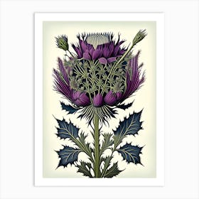 Thistle Floral Botanical Vintage Poster Flower Art Print