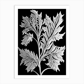 Wormwood Leaf Linocut 2 Art Print