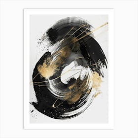 Black And Gold Abstract Painting 24 Art Print