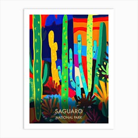 Saguaro National Park Travel Poster Matisse Style 4 Art Print