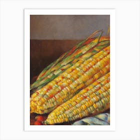 Corn 3 Cezanne Style vegetable Art Print