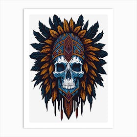 Native American Skull Painting (2) Art Print