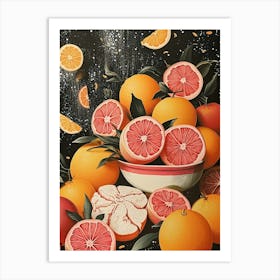 Art Deco Citrus Fruit Explosion Art Print