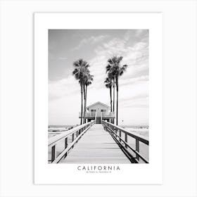 Poster Of California, Black And White Analogue Photograph 1 Art Print