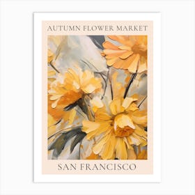 Autumn Flower Market Poster San Francisco Art Print