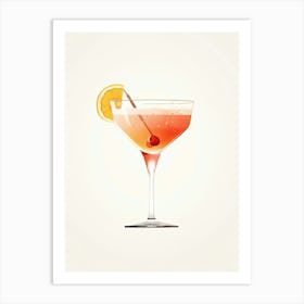 Watercolour  Bellini Floral Infusion Cocktail 4 Art Print