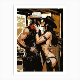 Kissing Of Cowboy Poster