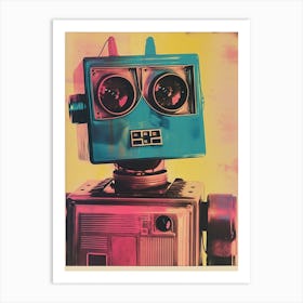 Retro Robot Polaroid 1 Art Print