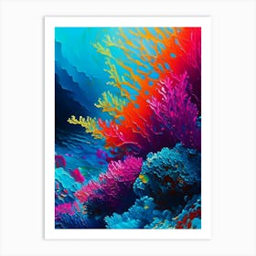 Coral Reef Waterscape Bright Abstract 1 Art Print