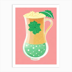 Irish Coffee Retro Pink Cocktail Poster Art Print