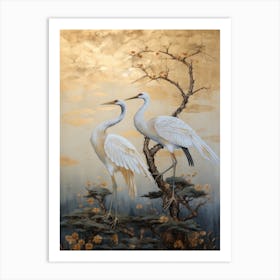 Two Cranes Art Print