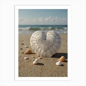 Heart On The Beach 2 Art Print