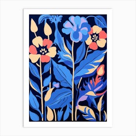 Blue Flower Illustration Snapdragon 1 Art Print