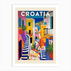 Split Croatia 8 Fauvist Painting Travel Poster Art Print