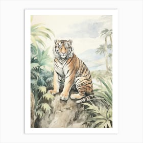 Storybook Animal Watercolour Tiger 2 Art Print