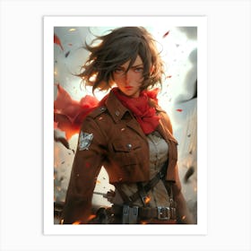 Attack On Titan Mikasa Soldier Art Print