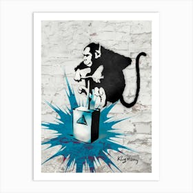 Monkey explosion | Street art Art Print