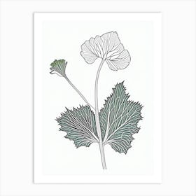 Coltsfoot Herb William Morris Inspired Line Drawing 3 Art Print