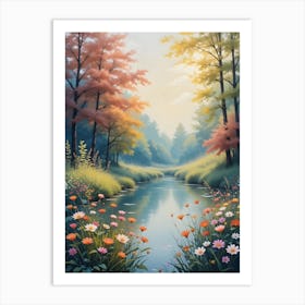 River In The Woods Art Print