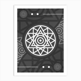 Abstract Geometric Glyph Array in White and Gray n.0005 Art Print