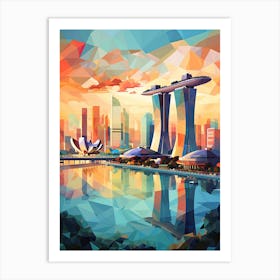 Singapore, Geometric Illustration 1 Art Print