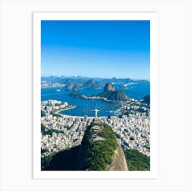 Aerial View Of Rio De Janeiro Capturing Cristo Redentor Christ The Redeemer Statue On Corcovado Mo (4) Art Print