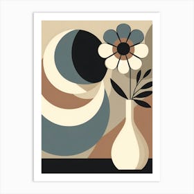 Abstract Flower In A Vase In Boho Art 2 Art Print