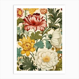 Vintage Floral Pattern 3 Art Print