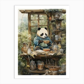 Panda Art Crafting Watercolour 4 Art Print