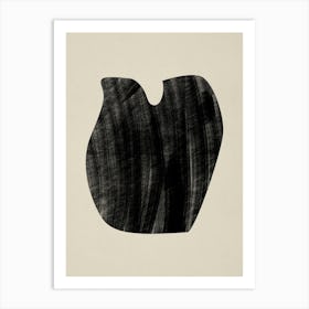 Black Bold Object On Beige 05 Art Print