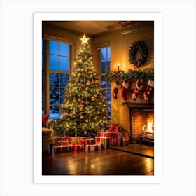 Christmas Tree In The Living Room 142 Art Print