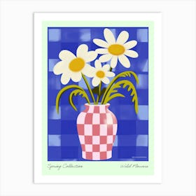 Spring Collection Wild Flowers Blue Tones In Vase 5 Art Print