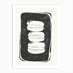 Macarons Linocut Style Art Print