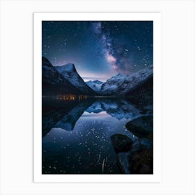 Milky Reflected In A Lake Art Print