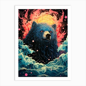 Bear In The Ocean Art Print