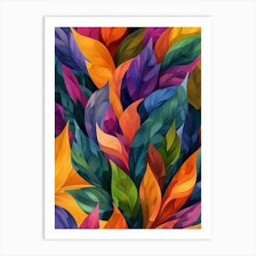 Abstract Colorful Leaves 2 Art Print