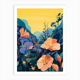 Boho Wildflower Painting Evening Primrose 2 Art Print