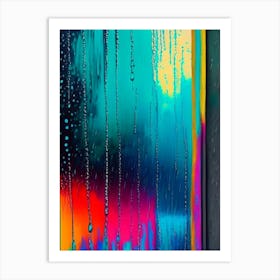 Rain On Window Water Waterscape Bright Abstract 2 Art Print